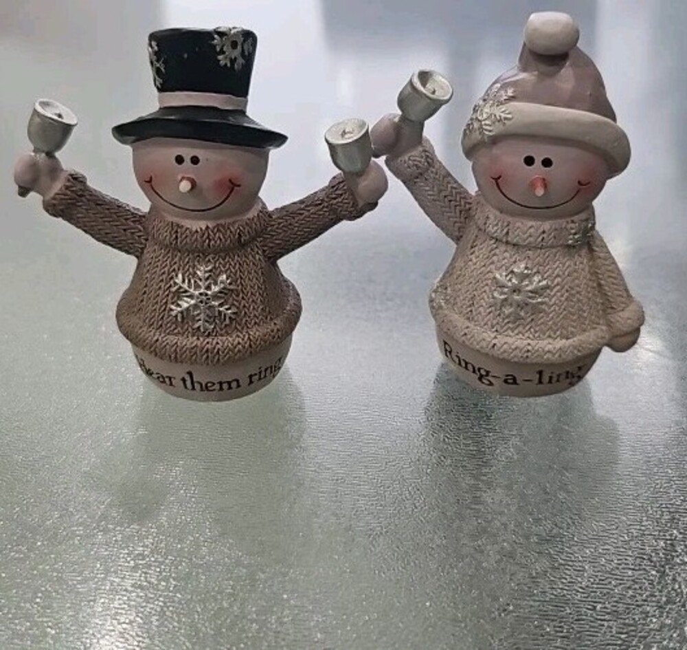 Blossom Bucket Set of Two Ring A Ling Hear Them Ring Snowmen - Picture 10 of 11
